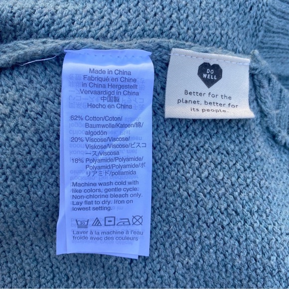 Madewell Womens XS Chronicle Texture Pullover Sweater Sage Green Hi-Low Hem - Picture 5 of 8